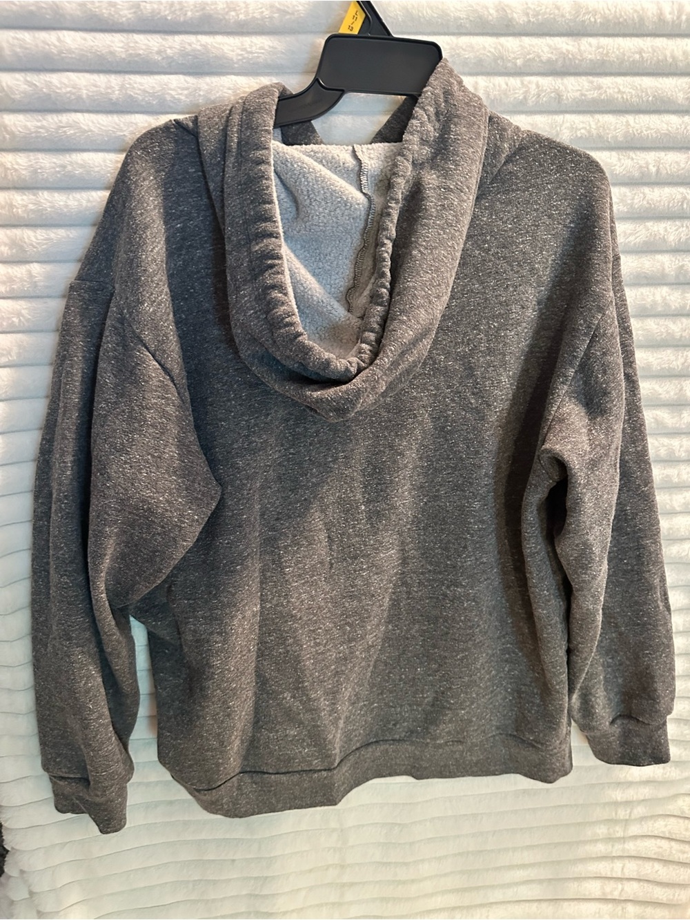 PINK Victoria's Secret Heather Gray Hooded Sweatshirt with Black Logo - Picture 2 of 3